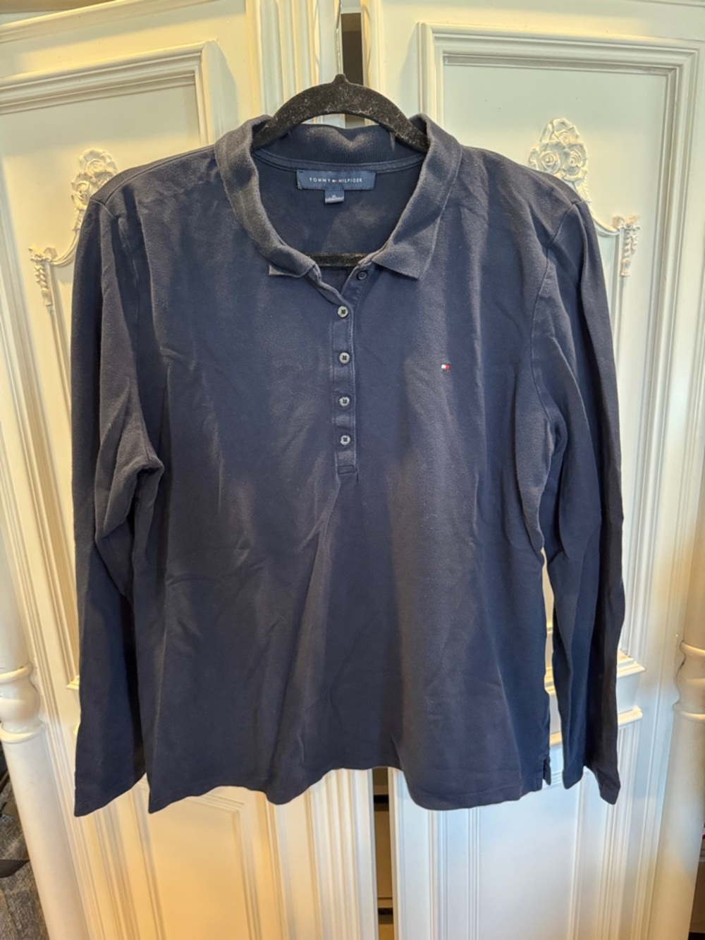 Tommy Hilfiger Dark Navy Long Sleeve Polo Shirt